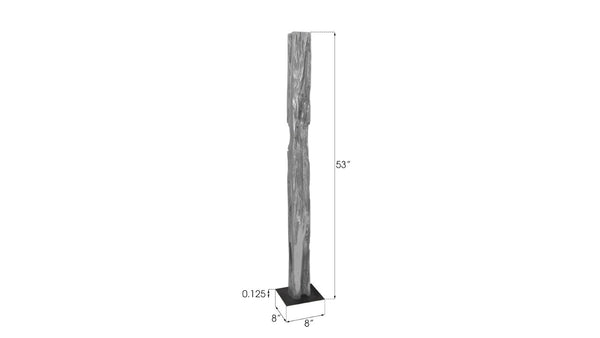 Phillips Collection Plinth, Sculptural Display Pedestal with Hand-Finished Silver Leaf for Contemporary Home Decor MD PH67441