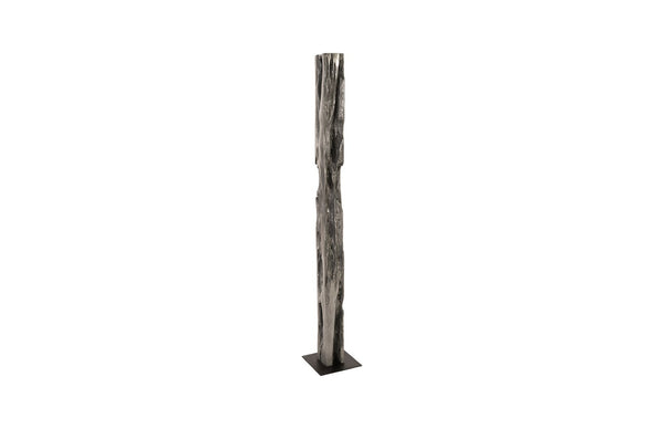 Phillips Collection Plinth, Sculptural Display Pedestal with Hand-Finished Silver Leaf for Contemporary Home Decor MD PH67441