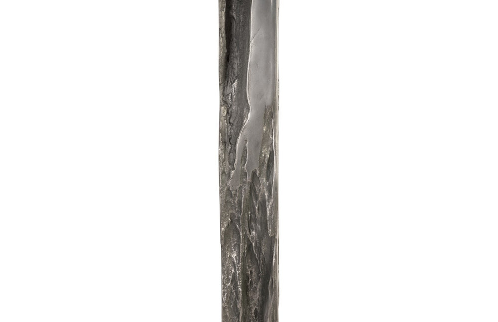 Phillips Collection Plinth, Sculptural Display Pedestal with Hand-Finished Silver Leaf for Contemporary Home Decor LG PH67442