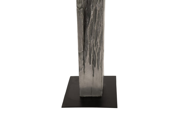 Phillips Collection Plinth, Sculptural Display Pedestal with Hand-Finished Silver Leaf for Contemporary Home Decor LG PH67442