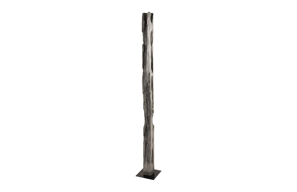 Phillips Collection Plinth, Sculptural Display Pedestal with Hand-Finished Silver Leaf for Contemporary Home Decor LG PH67442