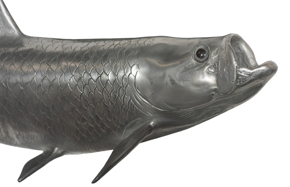 Phillips Collection Tarpon Wall Sculpture - Polished Aluminum Fish Art for Nautical & Modern Home Decor, 35" Long PH67449