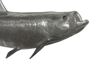 Phillips Collection Tarpon Wall Sculpture - Polished Aluminum Fish Art for Nautical & Modern Home Decor, 35" Long PH67449