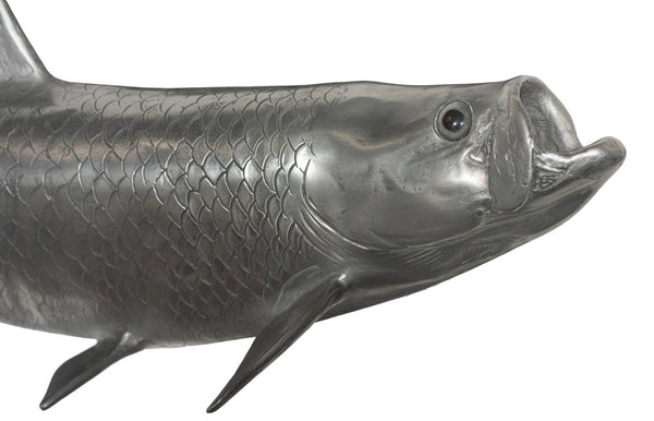 Phillips Collection Tarpon Wall Sculpture - Polished Aluminum Fish Art for Nautical & Modern Home Decor, 35" Long PH67449