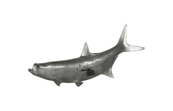 Phillips Collection Tarpon Wall Sculpture - Polished Aluminum Fish Art for Nautical & Modern Home Decor, 35" Long PH67449