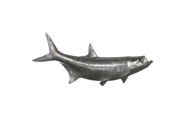 Phillips Collection Tarpon Wall Sculpture - Polished Aluminum Fish Art for Nautical & Modern Home Decor, 35" Long PH67449
