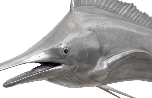 Phillips Collection Blue Marlin Wall Sculpture - Modern Aluminum Finish Decor for Coastal Charm & Versatile Styling PH67450