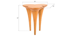 Phillips Collection Marley Sculptural Resin Bar Table with Faux Bois Grain and Organic Triadic Base PH67476