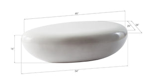 Phillips Collection River Stone Coffee Table - Luminous Gel Coat White, Organic Design for Modern Living Spaces PH67484