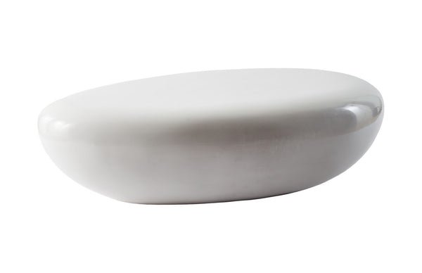 Phillips Collection River Stone Coffee Table - Luminous Gel Coat White, Organic Design for Modern Living Spaces PH67484