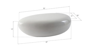 Phillips Collection River Stone Coffee Table - Elegant Gel Coat White Finish with Organic Design for Modern Living Spaces PH67485