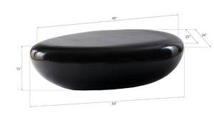 Phillips Collection River Stone Coffee Table - Sculptural Gel Coat Black Design, Durable & Family-Friendly Centerpiece PH67486