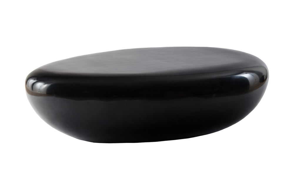 Phillips Collection River Stone Coffee Table - Sculptural Gel Coat Black Design, Durable & Family-Friendly Centerpiece PH67486