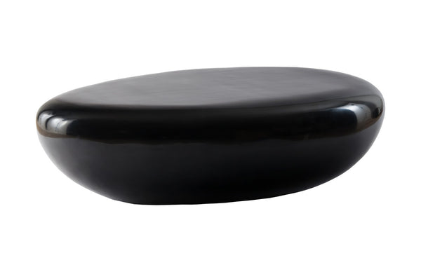 Phillips Collection River Stone Coffee Table - Sculptural Gel Coat Black Design, Durable & Family-Friendly Centerpiece PH67486