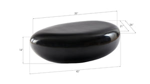 Phillips Collection River Stone Coffee Table - Black Gel-Coat Finish, Organic Design, Durable & Family-Friendly Style PH67487