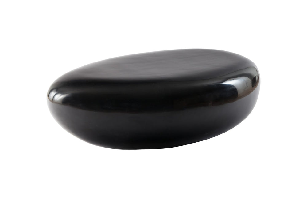 Phillips Collection River Stone Coffee Table - Black Gel-Coat Finish, Organic Design, Durable & Family-Friendly Style PH67487