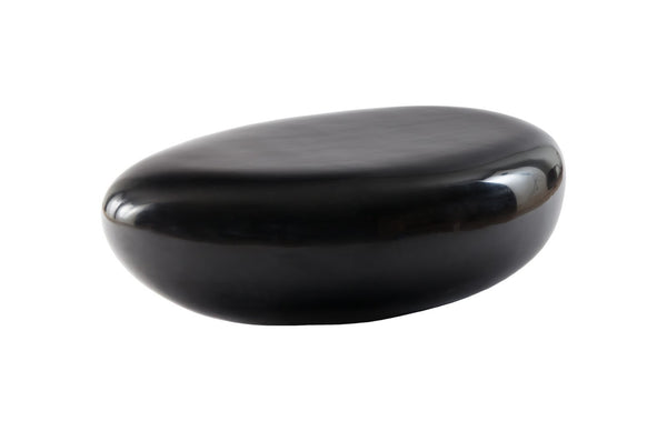 Phillips Collection River Stone Coffee Table - Black Gel-Coat Finish, Organic Design, Durable & Family-Friendly Style PH67487