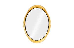 Phillips Collection Broken Egg Mirror - Sculptural Modern Wall Décor with Fluted Edge for Contemporary Interiors White and Gold Leaf PH67505