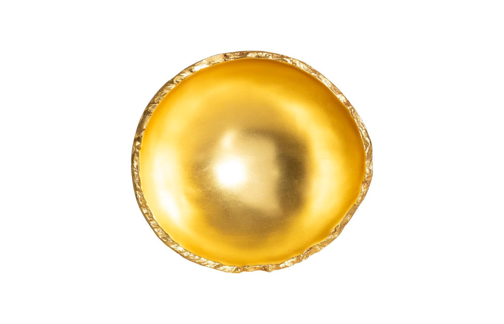 Phillips Collection Broken Egg Bowl - Elegant Decorative Centerpiece With Luminous Interior For Stylish Home Decor Gold,White Resin Ph67509