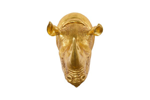 Phillips Collection Rhino Wall Art Sculpture - Striking Silver-Finished Wildlife Décor for Modern Living Spaces Resin, Gold Leaf PH67514