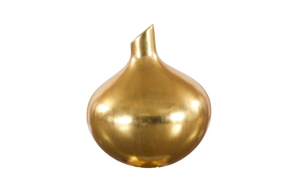Phillips Collection Katha Gold Leaf Vase – Stunning Pear-shaped Decorative Accessory For Modern Organic Arrangements Gold Resin Ph67521