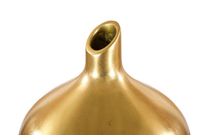Phillips Collection Katha Gold Leaf Vase – Stunning Pear-shaped Decorative Accessory For Modern Organic Arrangements Gold Resin Ph67521