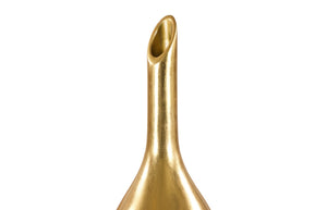 Phillips Collection Laura Gold Leaf Vase - Long-necked Decorative Bottle For Stunning Floral Arrangements & Home Decor Gold Resin Ph67522