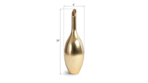 Phillips Collection Laura Gold Leaf Vase - Long-necked Decorative Bottle For Stunning Floral Arrangements & Home Decor Gold Resin Ph67522
