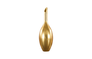 Phillips Collection Laura Gold Leaf Vase - Long-necked Decorative Bottle For Stunning Floral Arrangements & Home Decor Gold Resin Ph67522