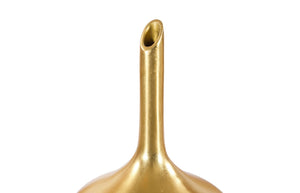 Phillips Collection Julian Gold Leaf Vase - Luminous Flared Flask Design For Stunning Decor & Modern Organic Style Gold Resin Ph67523
