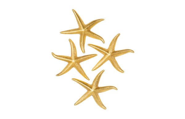 Phillips Collection Starfish, Elegant Silver Leaf Decor for Coastal Interiors - Whimsical Set of Four Stunning Pieces Gold Leaf, Set of 4, MD PH67529