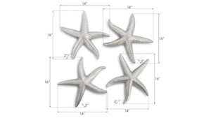 Phillips Collection Starfish, Elegant Silver Leaf Decor for Coastal Interiors - Whimsical Set of Four Stunning Pieces Silver Leaf, Set of 4, MD PH67530