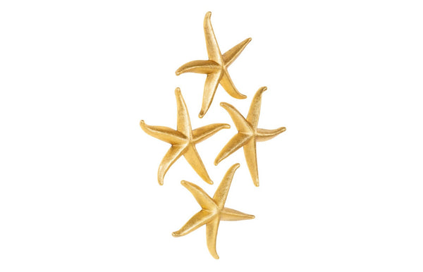 Phillips Collection Starfish, Elegant Silver Leaf Decor for Coastal Interiors - Whimsical Set of Four Stunning Pieces Gold Leaf, Set of 4, LG PH67531