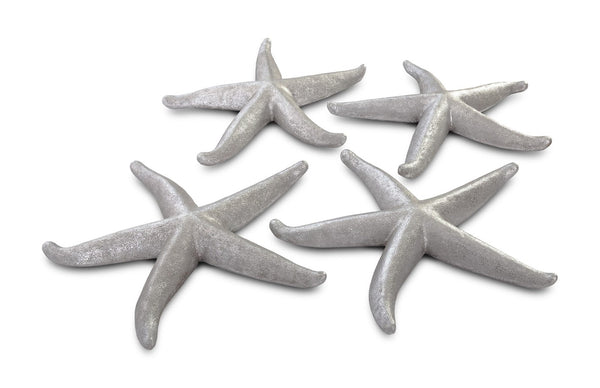 Phillips Collection Starfish, Elegant Silver Leaf Decor for Coastal Interiors - Whimsical Set of Four Stunning Pieces Silver Leaf, Set of 4, LG PH67532
