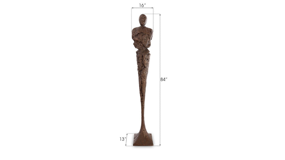 Phillips Collection Tall Chiseled Male Sculpture - Striking Modern Art Piece for Contemporary Home Decor and Gallery Displays Resin, Bronze Finish PH67533