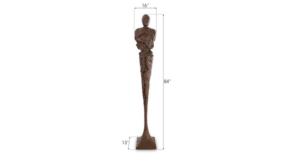 Phillips Collection Tall Chiseled Male Sculpture - Striking Modern Art Piece for Contemporary Home Decor and Gallery Displays Resin, Bronze Finish PH67533