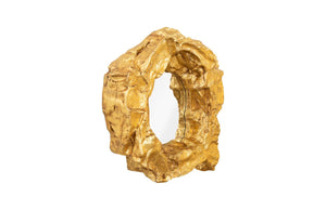 Phillips Collection Rock Pond Mirror - Asymmetrical Gold Leaf Accent for Modern, Eclectic Interiors - 40" Tall Design PH67588