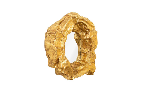 Phillips Collection Rock Pond Mirror - Asymmetrical Gold Leaf Accent for Modern, Eclectic Interiors - 40" Tall Design PH67588