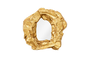 Phillips Collection Rock Pond Mirror - Asymmetrical Gold Leaf Accent for Modern, Eclectic Interiors - 40" Tall Design PH67588