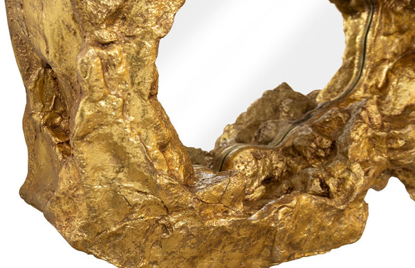 Phillips Collection Rock Pond Mirror - Asymmetrical Gold Leaf Design, Sculptural Elegance for Modern Gallery Walls PH67590