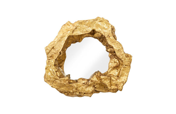 Phillips Collection Rock Pond Mirror - Asymmetrical Gold Leaf Design, Sculptural Elegance for Modern Gallery Walls PH67590