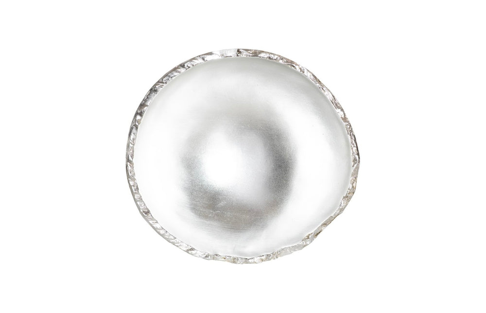 Phillips Collection Broken Egg Bowl - Elegant Decorative Accent with Luminous Silver Finish for Stylish Home Displays White and Silver Leaf PH67622