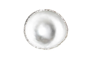 Phillips Collection Broken Egg Bowl - Elegant Decorative Accent with Luminous Silver Finish for Stylish Home Displays White and Silver Leaf PH67622