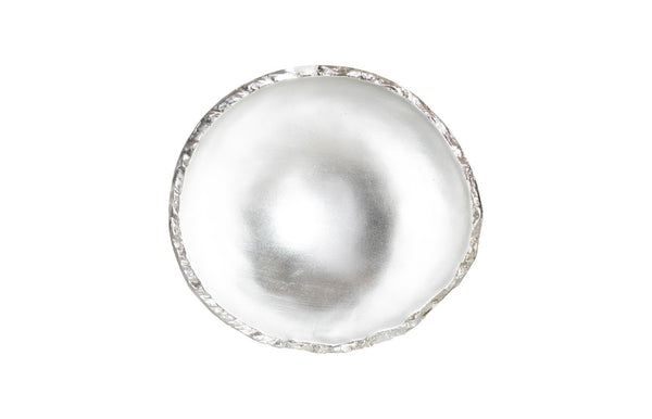 Phillips Collection Broken Egg Bowl - Elegant Decorative Accent with Luminous Silver Finish for Stylish Home Displays White and Silver Leaf PH67622