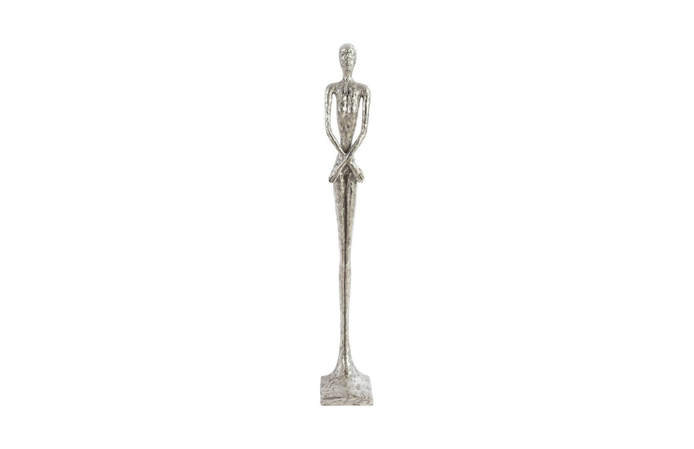 Phillips Collection Lottie Contemporary Bronze Sculpture By Raymond Waite - Mid-century Modern Organic Design Accent Silver Resin Ph67644