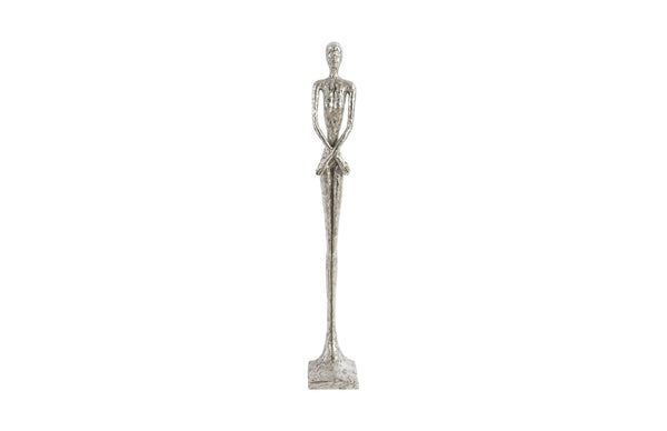 Phillips Collection Lottie Contemporary Bronze Sculpture By Raymond Waite - Mid-century Modern Organic Design Accent Silver Resin Ph67644