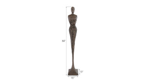 Phillips Collection Tall Chiseled Female Sculpture - Modern Art Piece for Elegant Interiors with Distinctive Texture and Style Resin, Bronze Finish PH67650
