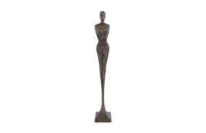Phillips Collection Tall Chiseled Female Sculpture - Modern Art Piece for Elegant Interiors with Distinctive Texture and Style Resin, Bronze Finish PH67650