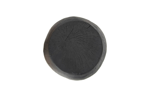 Phillips Collection Drum Accent Stool – Versatile Decorative Pedestal with Modern-Organic Appeal for Any Room Decor Resin, Charred PH67660