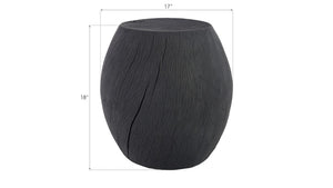 Phillips Collection Drum Accent Stool – Versatile Decorative Pedestal with Modern-Organic Appeal for Any Room Decor Resin, Charred PH67660